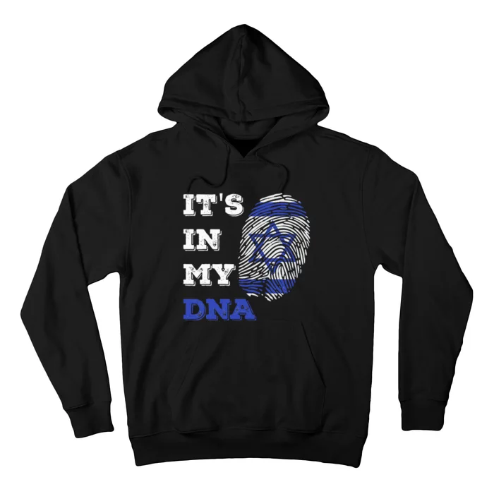 ItS In My Dna Israel Flag Fingerprint Israeli Patriotic Hoodie