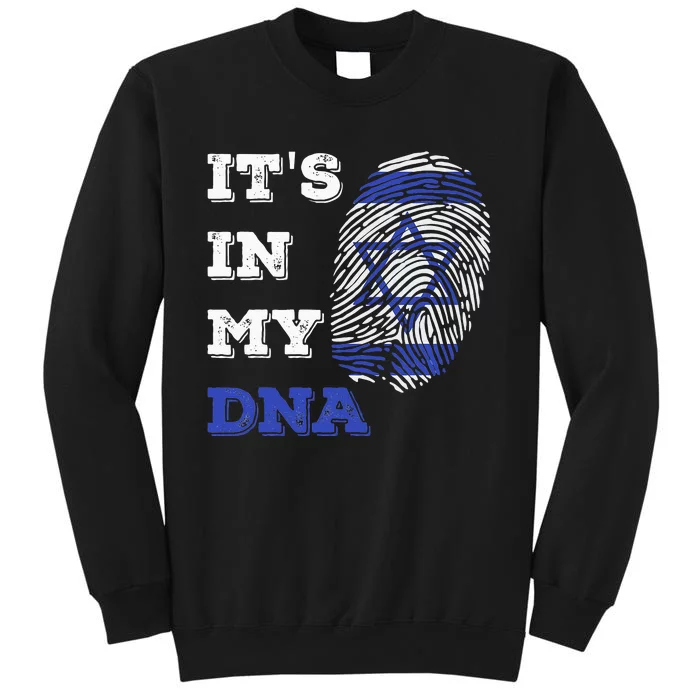 ItS In My Dna Israel Flag Fingerprint Israeli Patriotic Sweatshirt