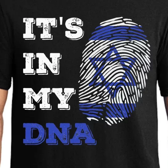 ItS In My Dna Israel Flag Fingerprint Israeli Patriotic Pajama Set