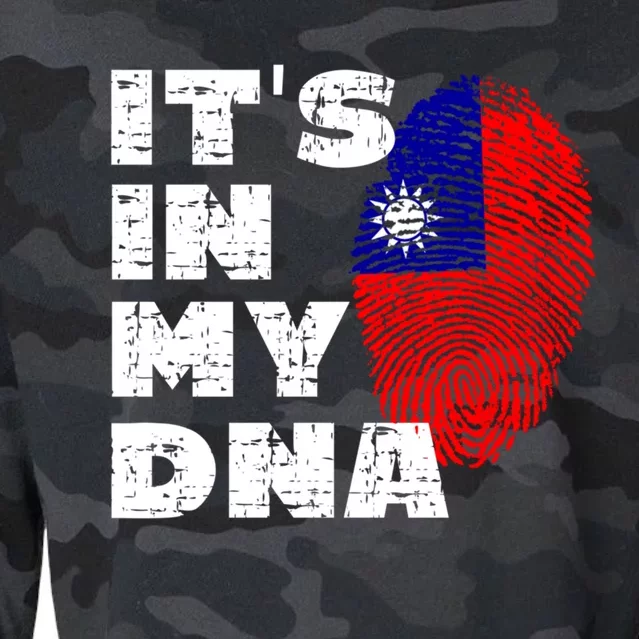 It's In My Dna Taiwan Flag Gift Cropped Pullover Crew