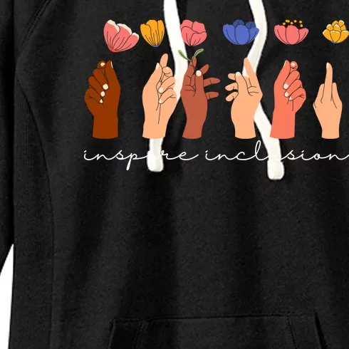 Inspire Inclusion National Womens Day Floral Women's Fleece Hoodie