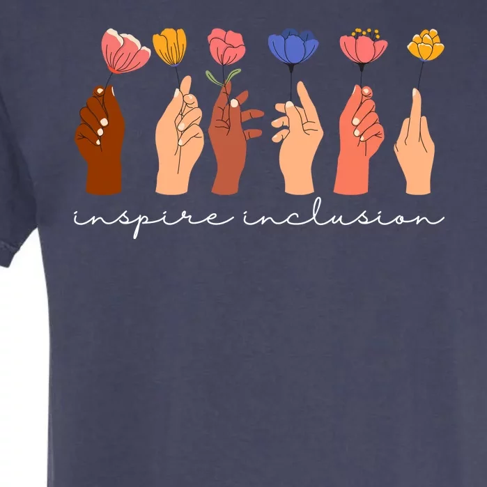 Inspire Inclusion National Womens Day Floral Garment-Dyed Heavyweight T-Shirt