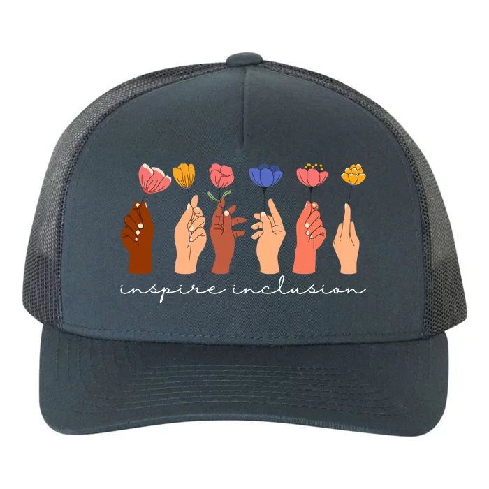 Inspire Inclusion National Womens Day Floral Yupoong Adult 5-Panel Trucker Hat