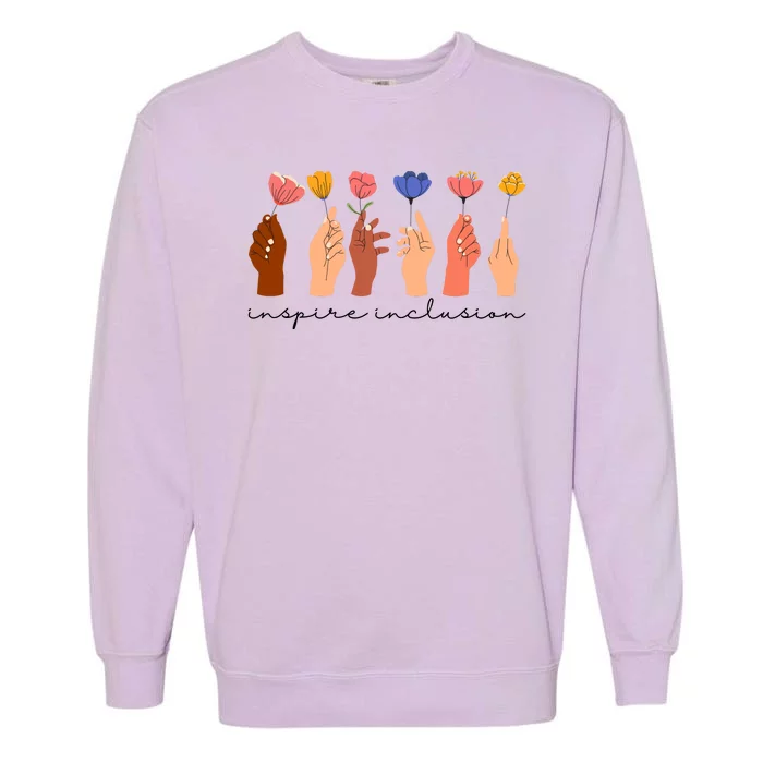 Inspire Inclusion National Womens Day Floral Garment-Dyed Sweatshirt