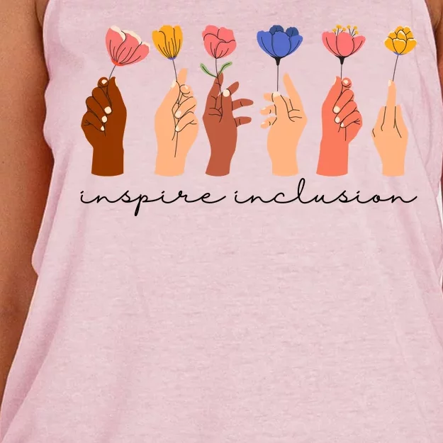 Inspire Inclusion National Womens Day Floral Women's Knotted Racerback Tank