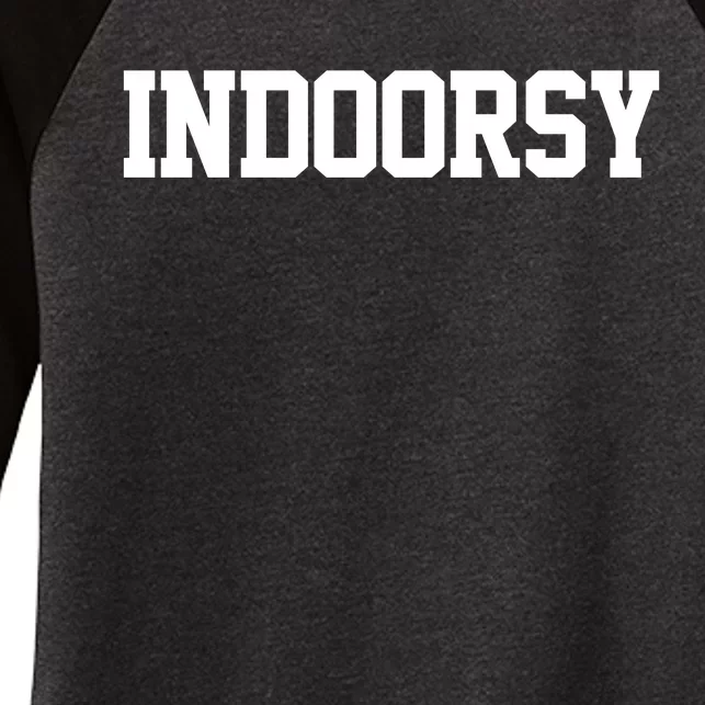 Indoorsy Women's Tri-Blend 3/4-Sleeve Raglan Shirt