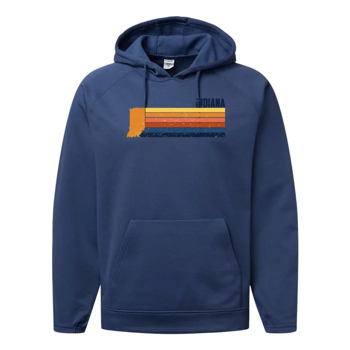 Retro Vintage Indiana Performance Fleece Hoodie