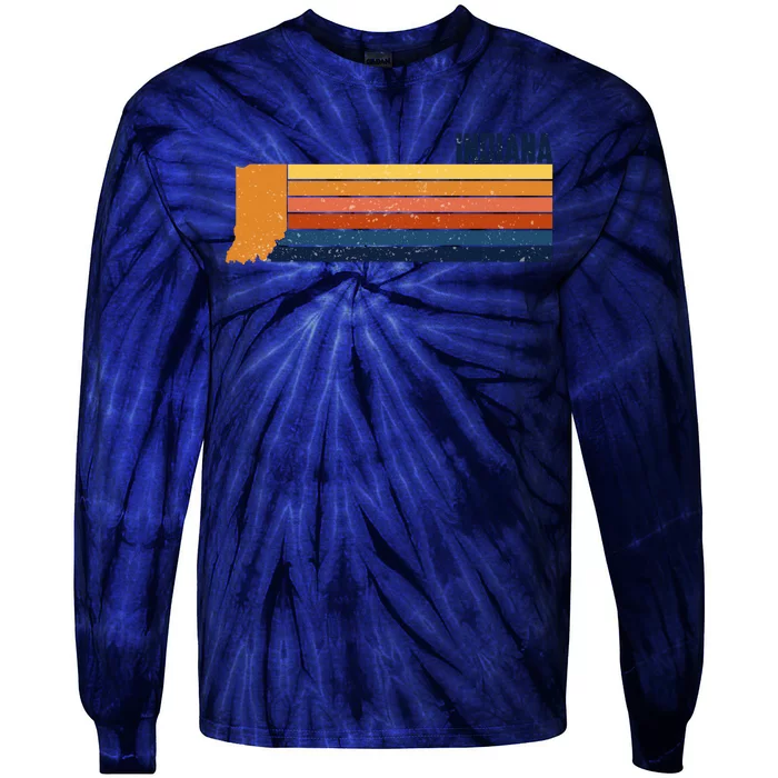 Retro Vintage Indiana Tie-Dye Long Sleeve Shirt