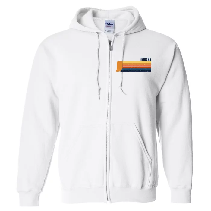 Retro Vintage Indiana Full Zip Hoodie