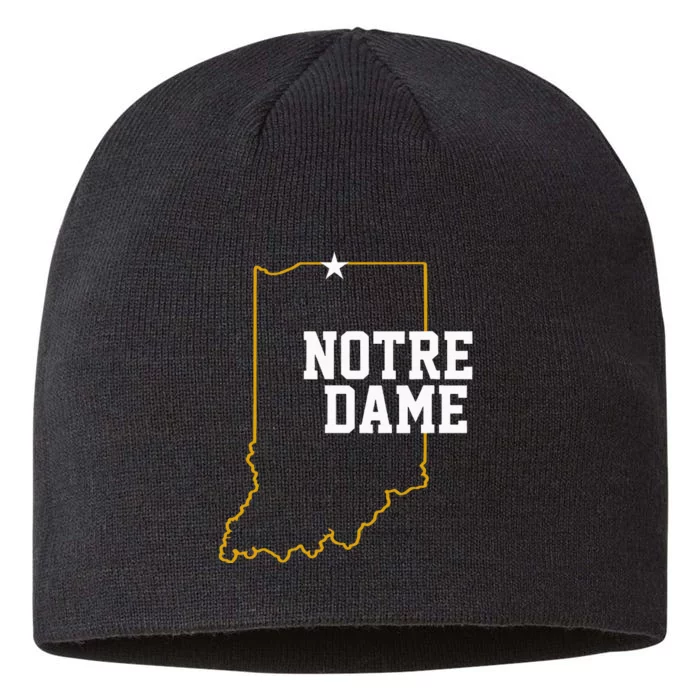 Indiana In N.O.T.R.E D.A.M.E State Of Indiana 8 1/2in Sustainable Knit Beanie