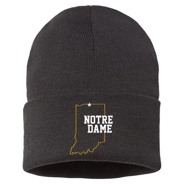 Indiana In N.O.T.R.E D.A.M.E State Of Indiana Sustainable Knit Beanie