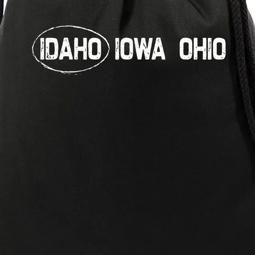 Idaho Iowa Ohio Funny Mistaken Wrong State Love Boise Drawstring Bag