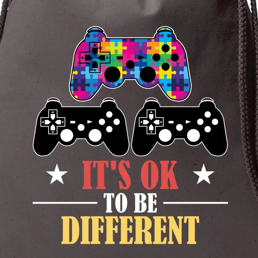 It Is Ok To Be A Different Video Game Autism Awareness Meaningful Gift Drawstring Bag