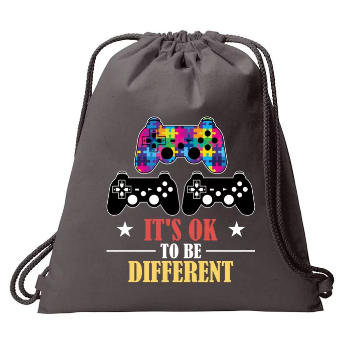 It Is Ok To Be A Different Video Game Autism Awareness Meaningful Gift Drawstring Bag