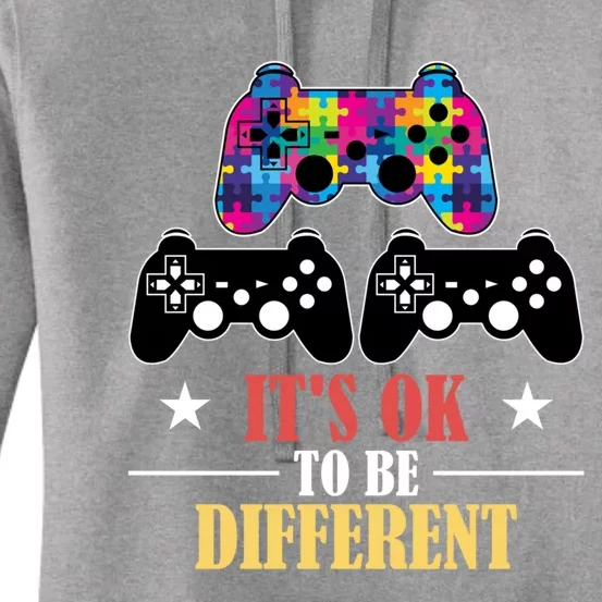 It Is Ok To Be A Different Video Game Autism Awareness Meaningful Gift Women's Pullover Hoodie