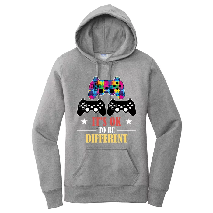 It Is Ok To Be A Different Video Game Autism Awareness Meaningful Gift Women's Pullover Hoodie