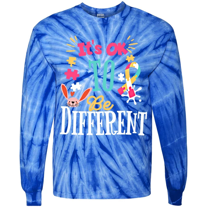 It Is Ok To Be Different Happy Easter Day Autism Awareness Great Gift Tie-Dye Long Sleeve Shirt