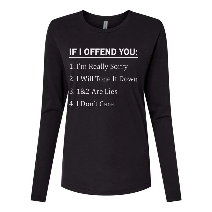 If I Offend Youim Really Sorry I Will Tone It Down1&2 Womens Cotton Relaxed Long Sleeve T-Shirt