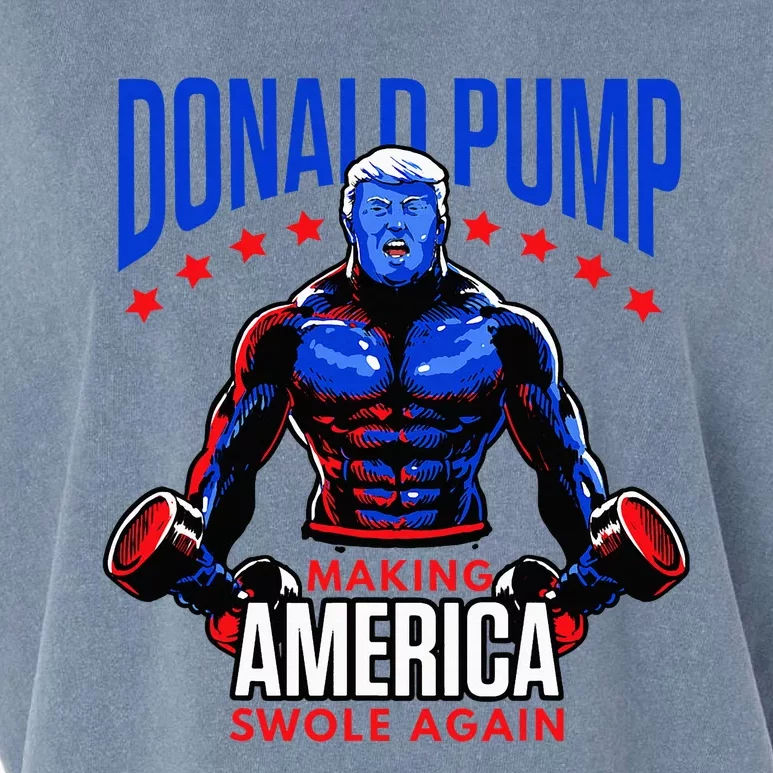 Donald Pump Swole America Trump Weight Lifting Gym Fitness Garment-Dyed Women's Muscle Tee