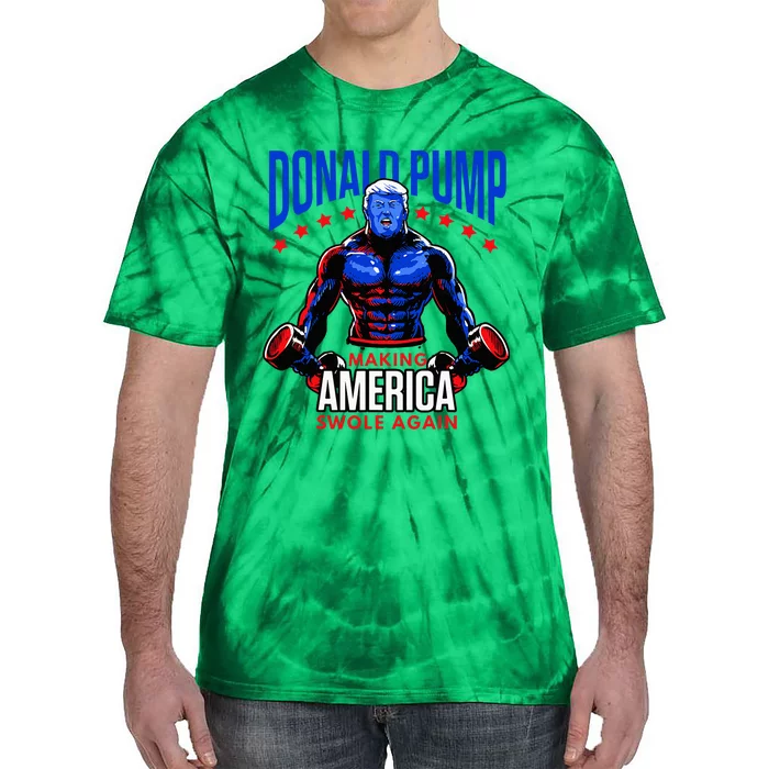 Donald Pump Swole America Trump Weight Lifting Gym Fitness Tie-Dye T-Shirt