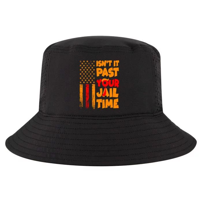 Isnt It Past Your Jail Time Anti Trump Distressed Usa Flag Cool Comfort Performance Bucket Hat