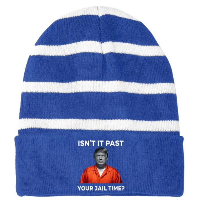 IsnT It Past Your Jail Time Striped Beanie with Solid Band