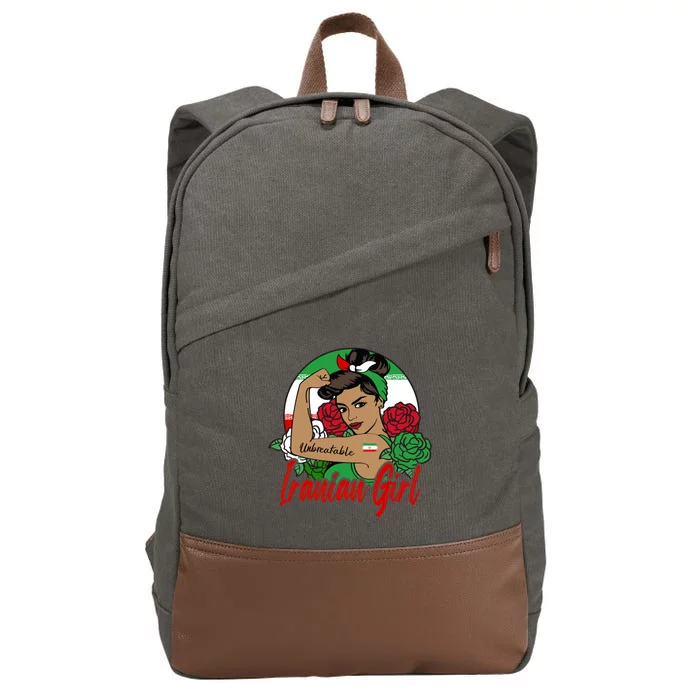 Iranian Iran Persian Flag Gift Cotton Canvas Backpack