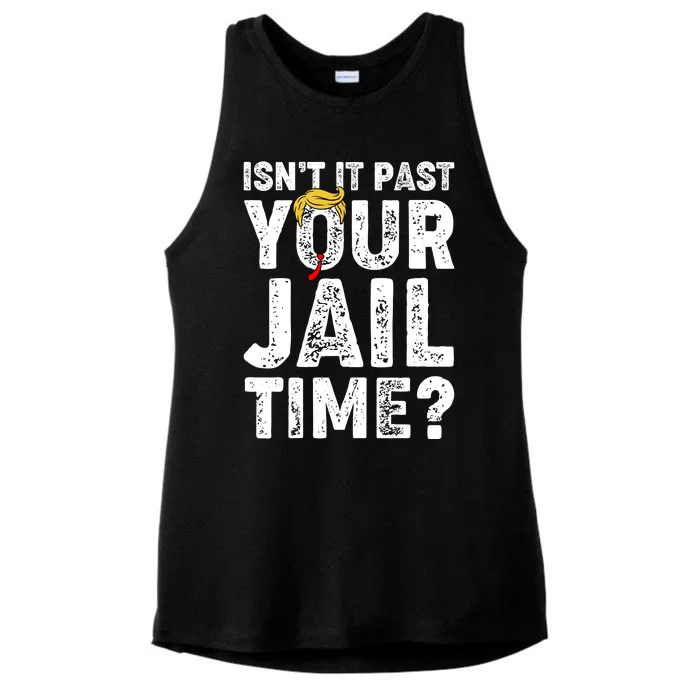 Isnt It Past Your Jail Time Anti Trump Ladies Tri-Blend Wicking Tank