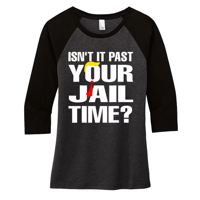 IsnT It Past Your Jail Time? Funny Women's Tri-Blend 3/4-Sleeve Raglan Shirt