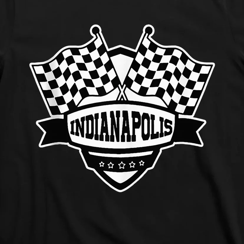 Indianapolis Indiana Racing Checkered Flag T-Shirt