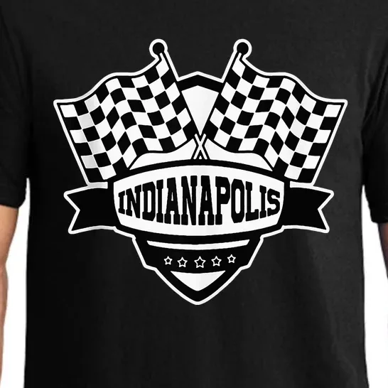 Indianapolis Indiana Racing Checkered Flag Pajama Set