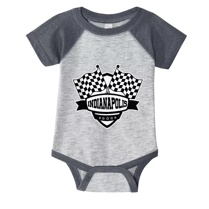 Indianapolis Indiana Racing Checkered Flag Infant Baby Jersey Bodysuit