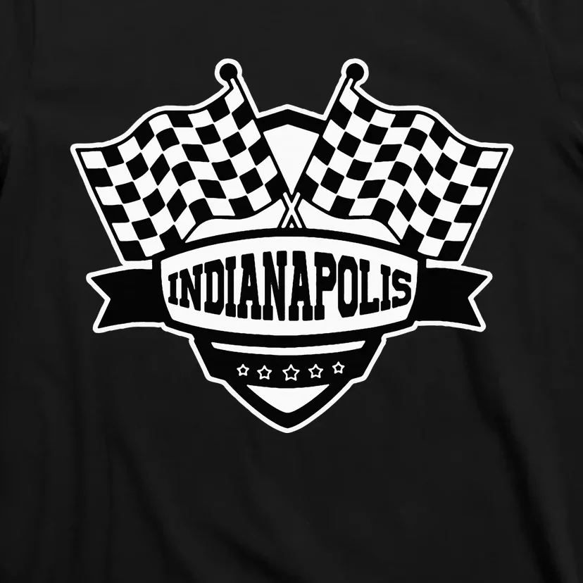 Indianapolis Indiana Racing Checkered Flag T-Shirt