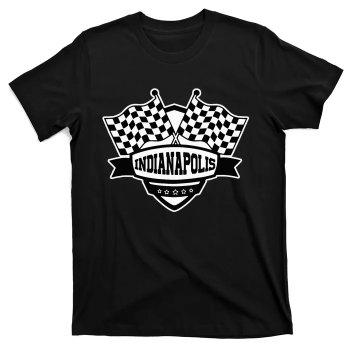 Indianapolis Indiana Racing Checkered Flag T-Shirt