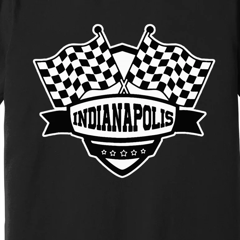 Indianapolis Indiana Racing Checkered Flag Premium T-Shirt