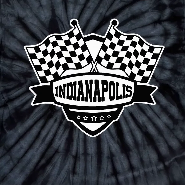 Indianapolis Indiana Racing Checkered Flag Tie-Dye T-Shirt