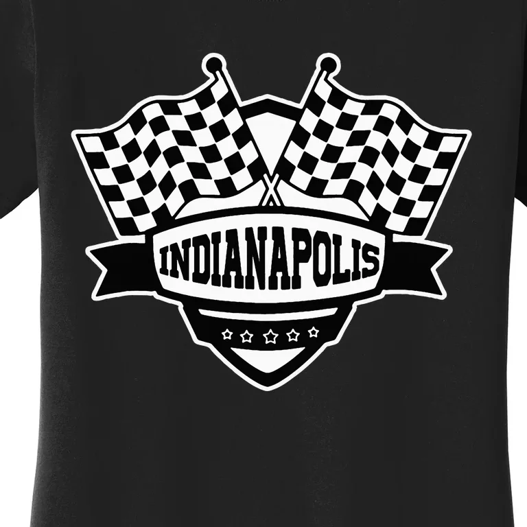 Indianapolis Indiana Racing Checkered Flag Women's T-Shirt