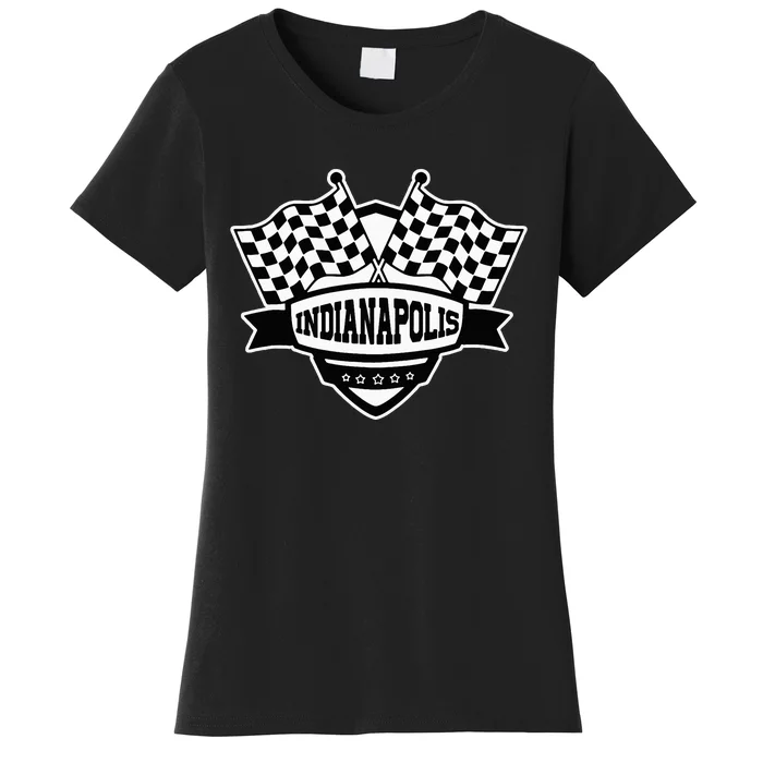 Indianapolis Indiana Racing Checkered Flag Women's T-Shirt