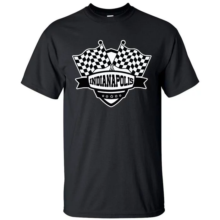 Indianapolis Indiana Racing Checkered Flag Tall T-Shirt