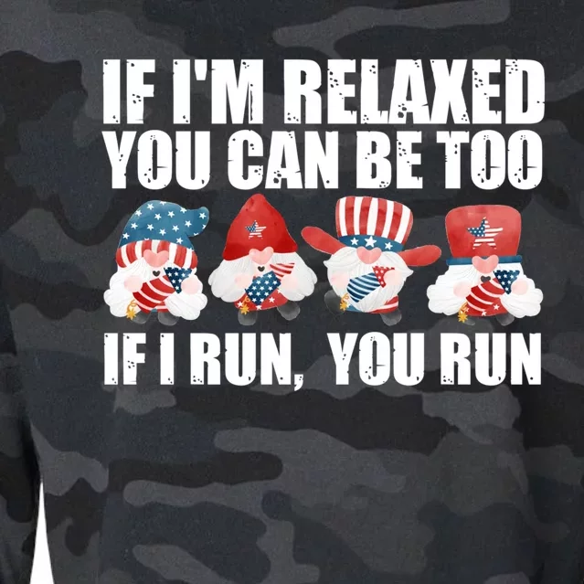 If Im Relaxed You Can Be Fireworks Director Usa Gift Cropped Pullover Crew