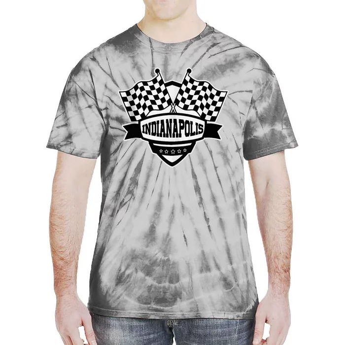 Indianapolis Indiana Racing Checkered Flag Tie-Dye T-Shirt