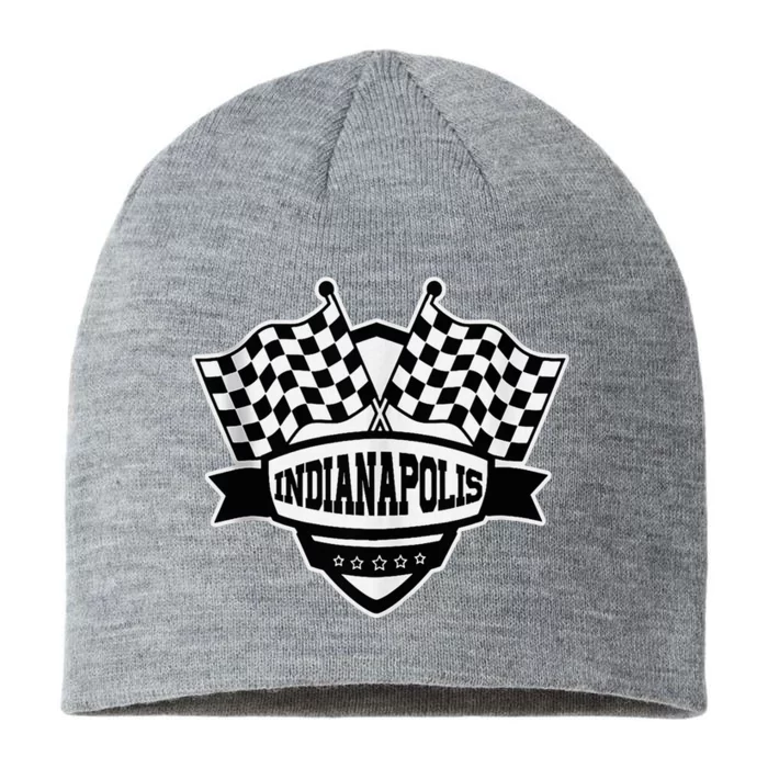 Indianapolis Indiana Racing Checkered Flag 8 1/2in Sustainable Knit Beanie