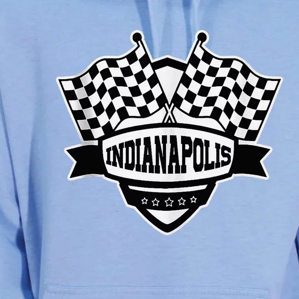 Indianapolis Indiana Racing Checkered Flag Unisex Surf Hoodie