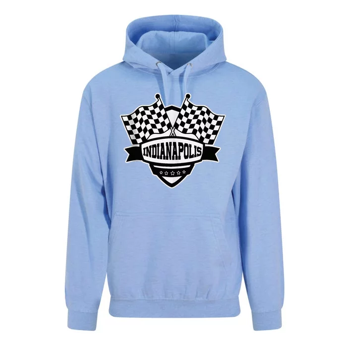 Indianapolis Indiana Racing Checkered Flag Unisex Surf Hoodie