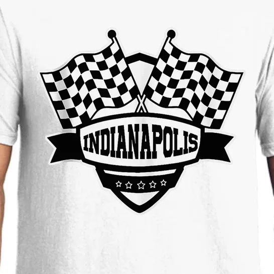 Indianapolis Indiana Racing Checkered Flag Pajama Set