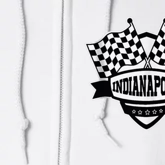 Indianapolis Indiana Racing Checkered Flag Full Zip Hoodie