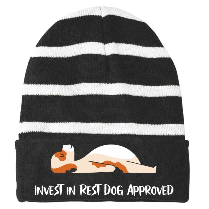 Invest In Rest Dog Approved Striped Beanie with Solid Band