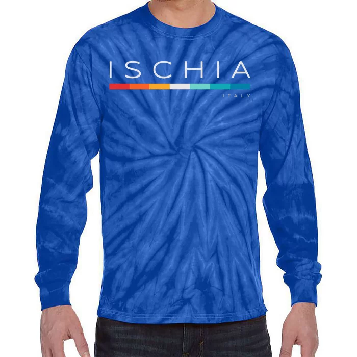 Ischia Italy Retro Tie-Dye Long Sleeve Shirt