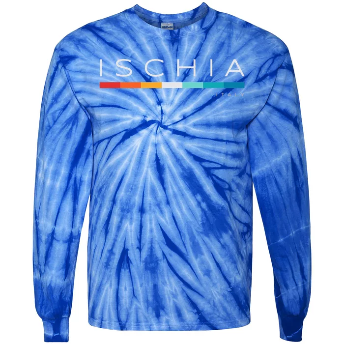 Ischia Italy Retro Tie-Dye Long Sleeve Shirt