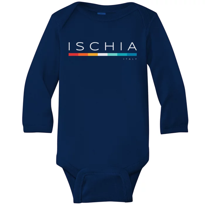 Ischia Italy Retro Baby Long Sleeve Bodysuit